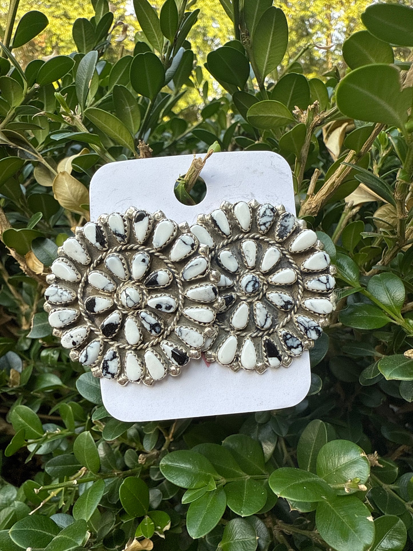 White Buffalo Cluster Earrings