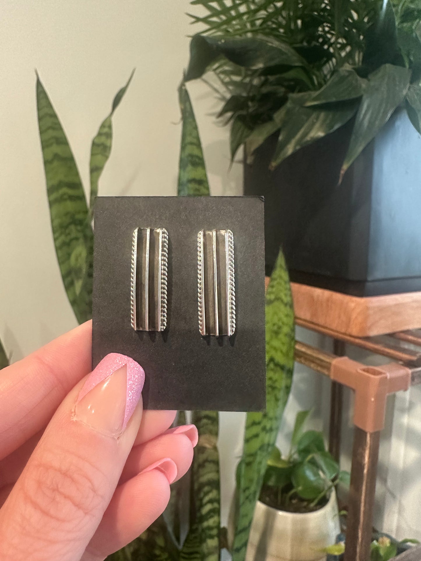 Sterling Silver Bar Earrings