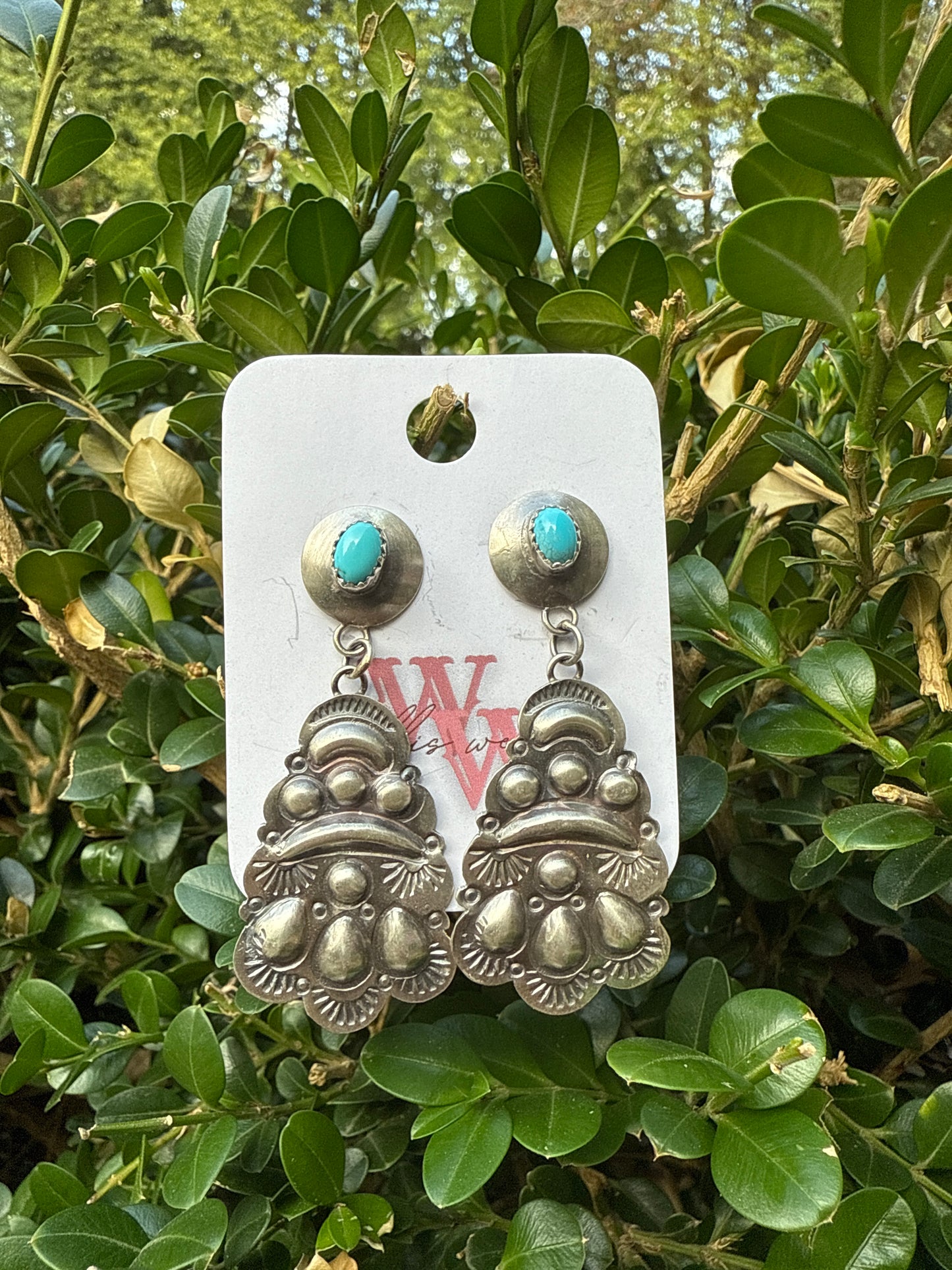 Stud-Dangle Concho Earrings