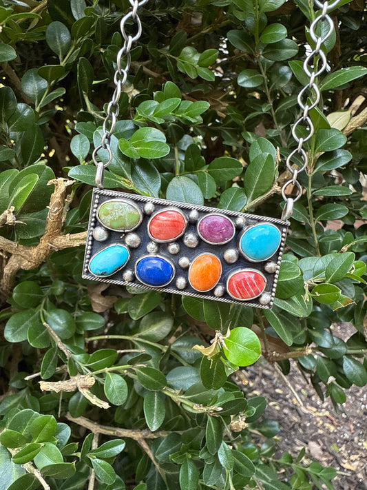 Multistone Bar Necklace