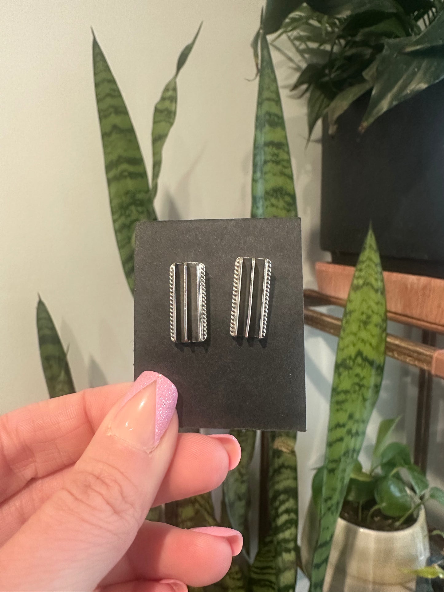 Sterling Silver Bar Earrings