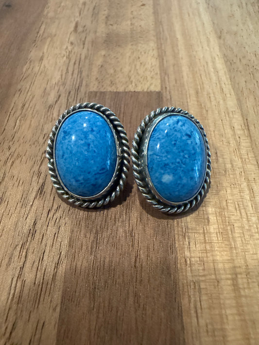 Denim Lapis Studs