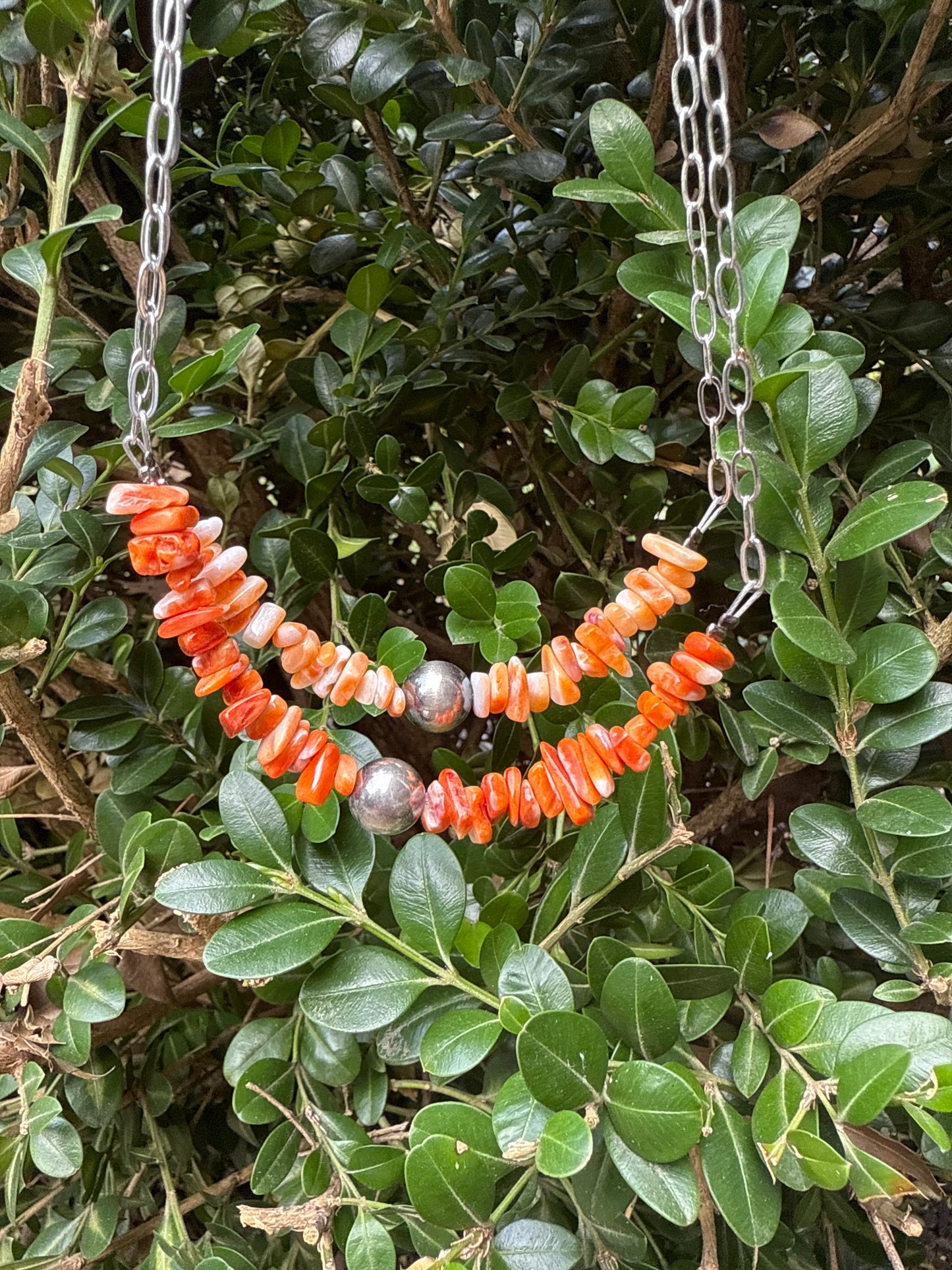 Orange Spiny Chip Necklace