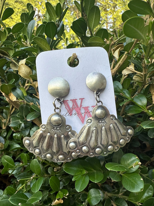 Stud-Dangle Concho Earrings
