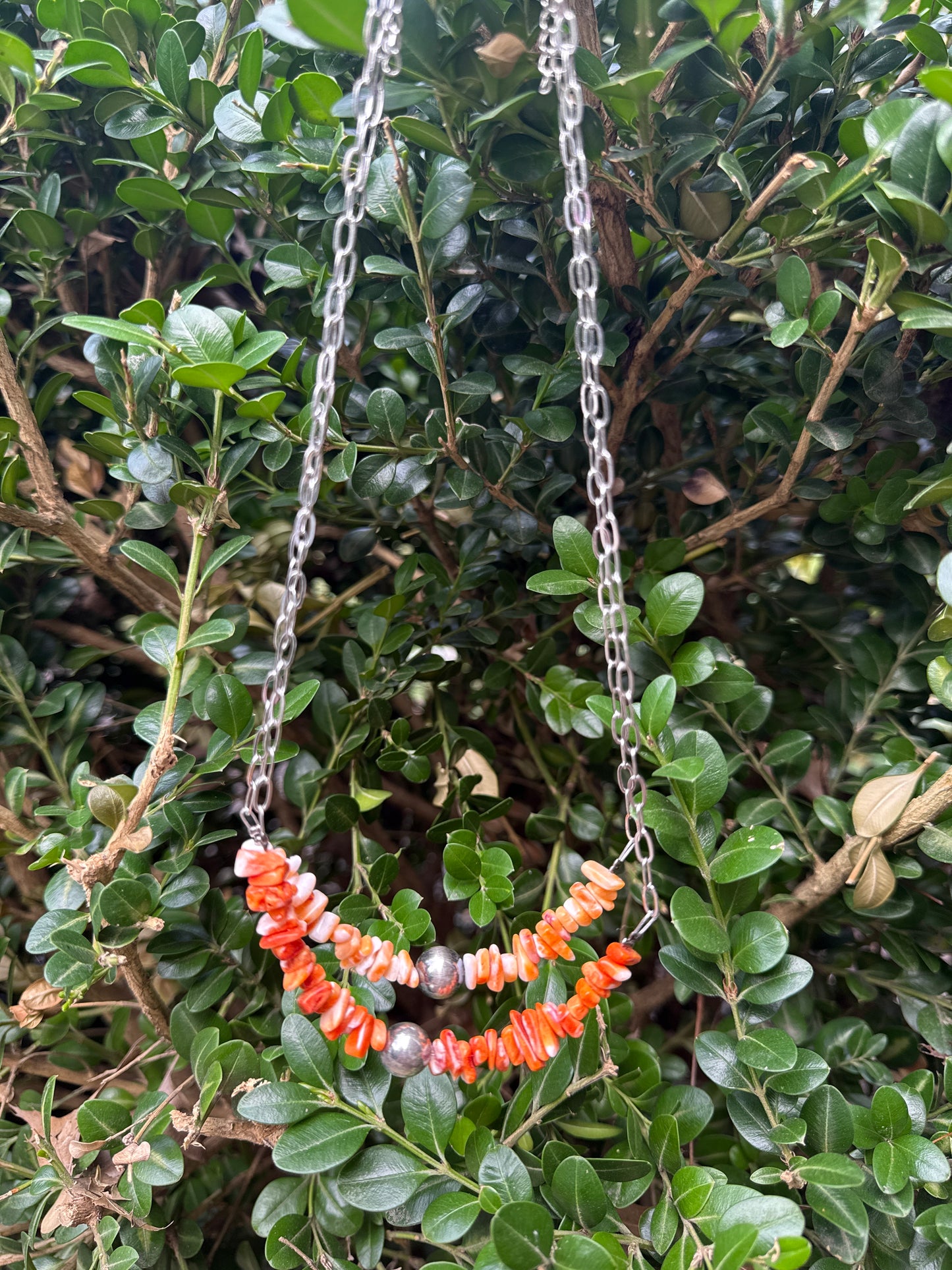 Orange Spiny Chip Necklace