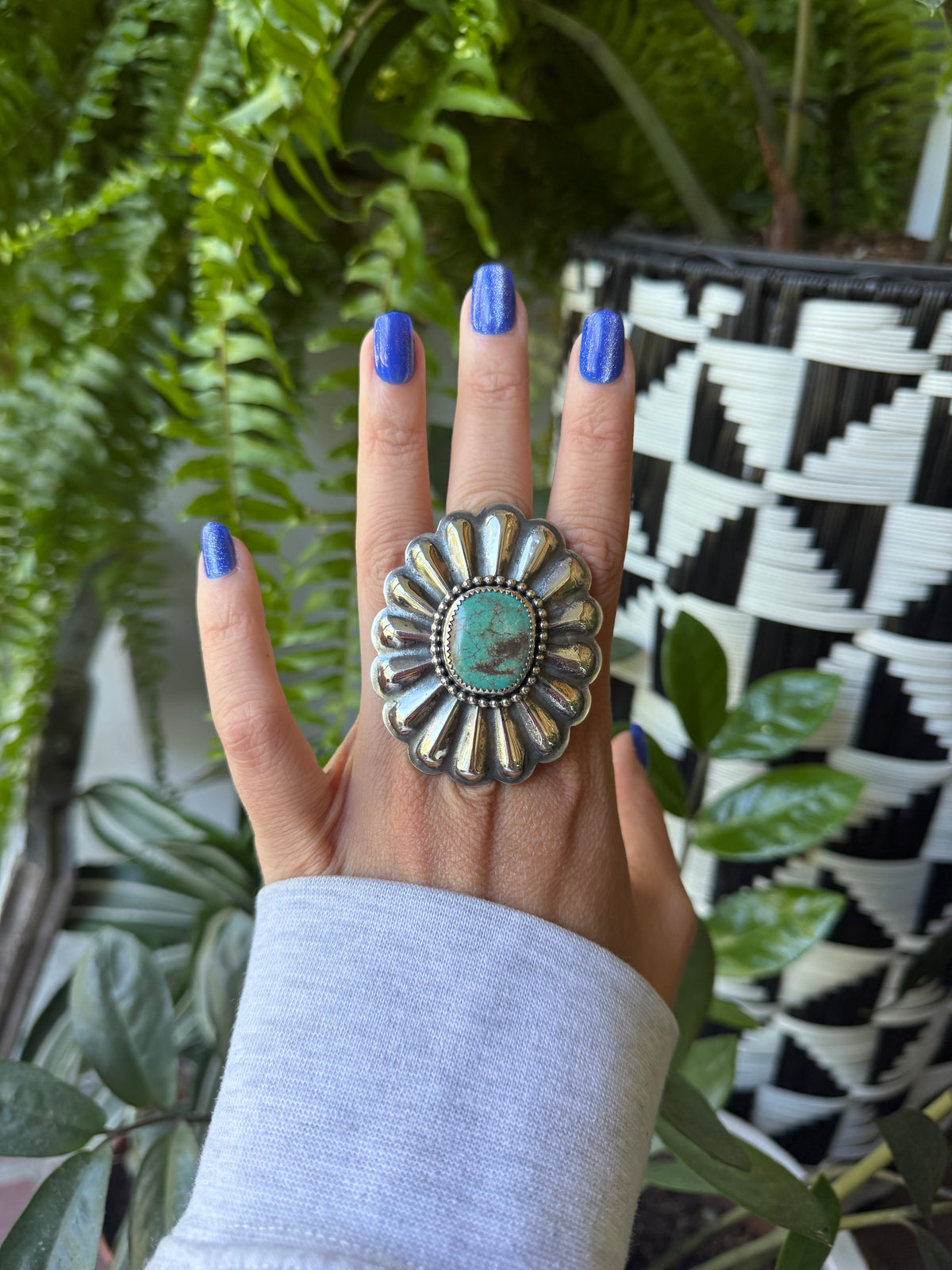 Ty Etsitty - Turquoise Adjustable Concho Ring