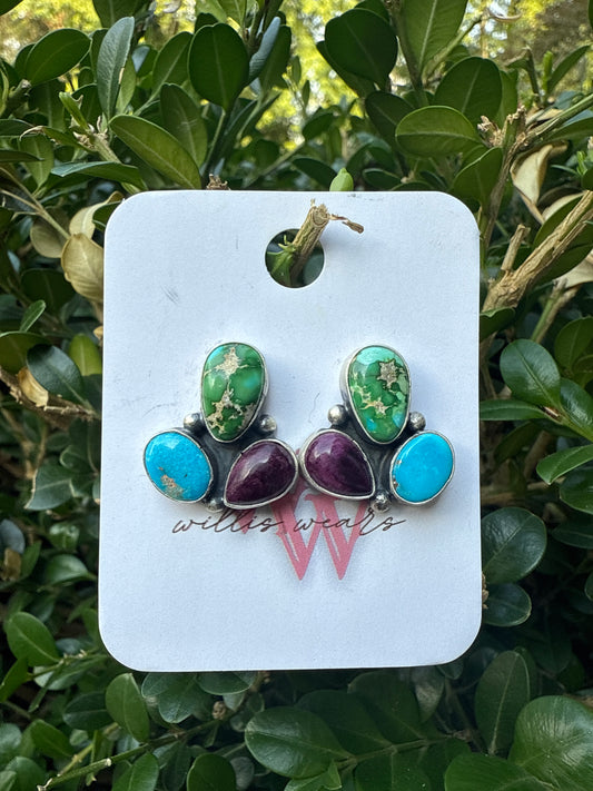 Multistone Cluster Earrings