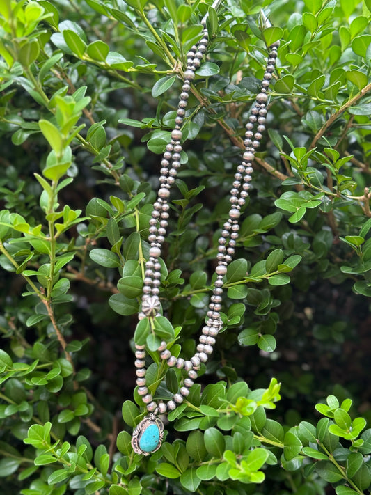 Double Stranded Pearls with Pendant