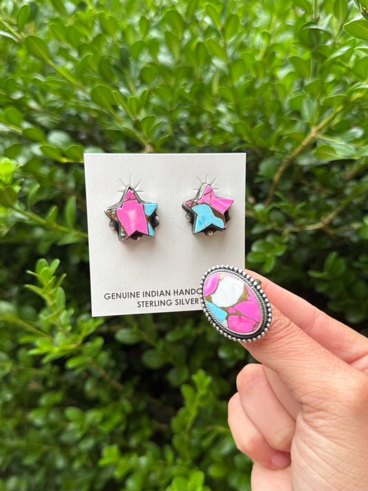 Cotton Candy Star Studs