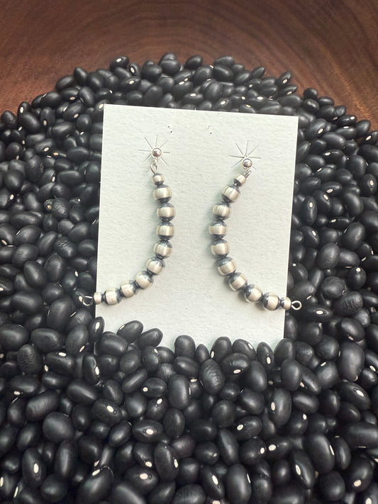 Silver Pearl Curved Dangle