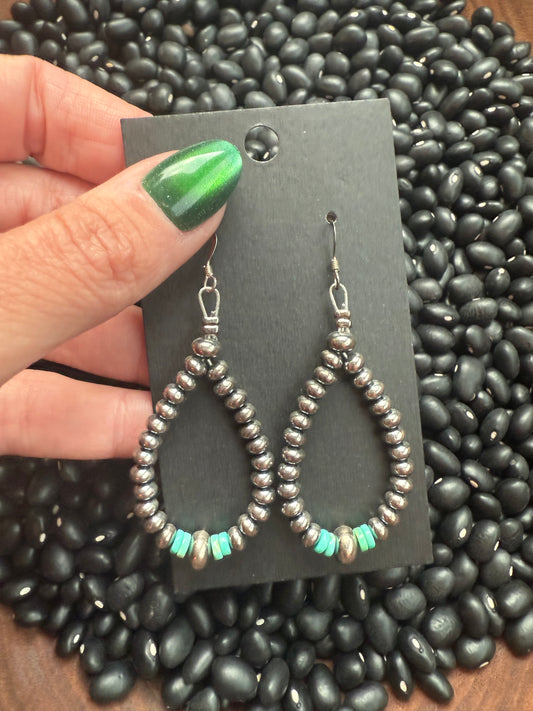 Small Turquoise & Pearl Teardrops