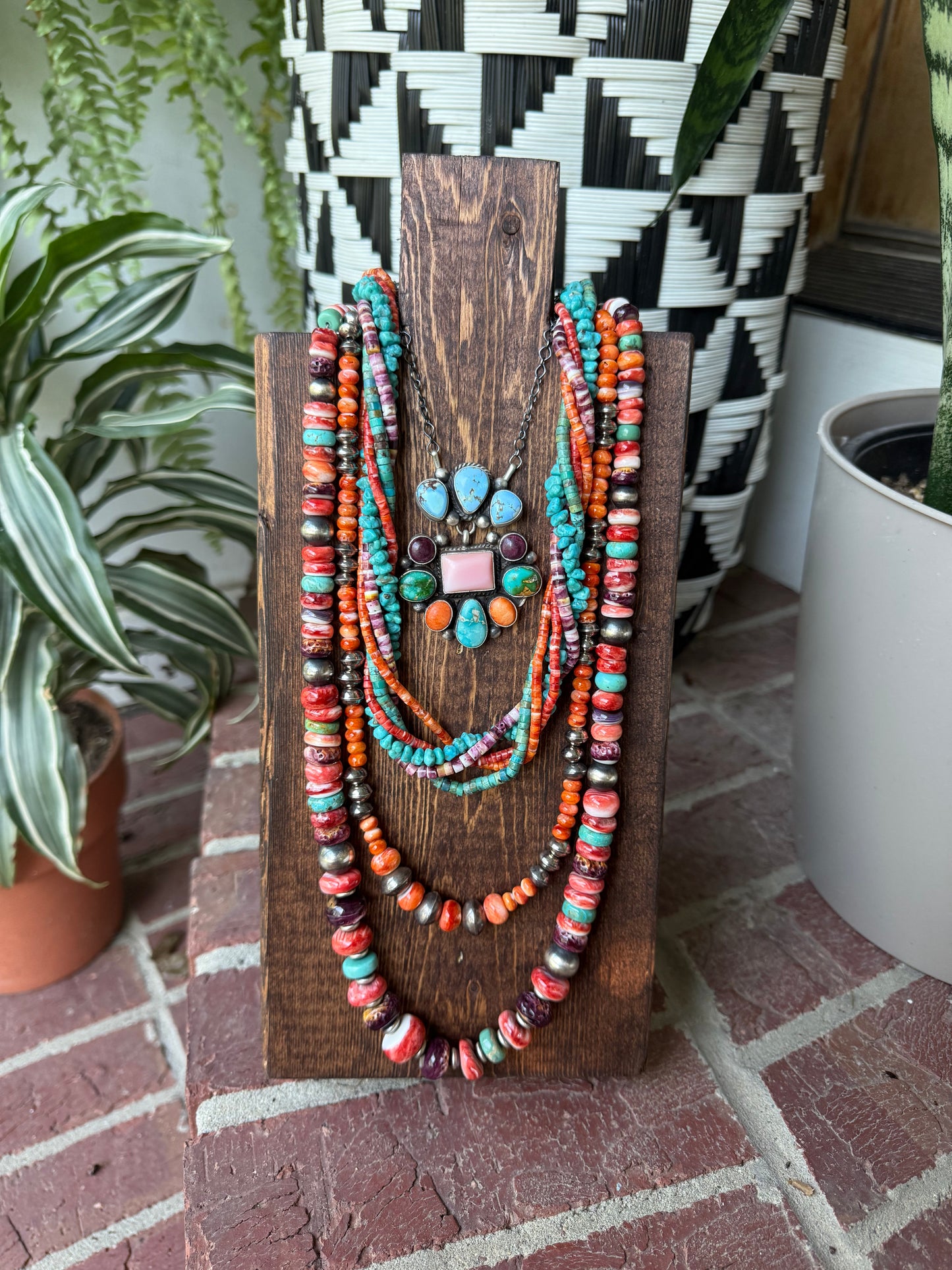 Multistone Dangle Cluster Necklace