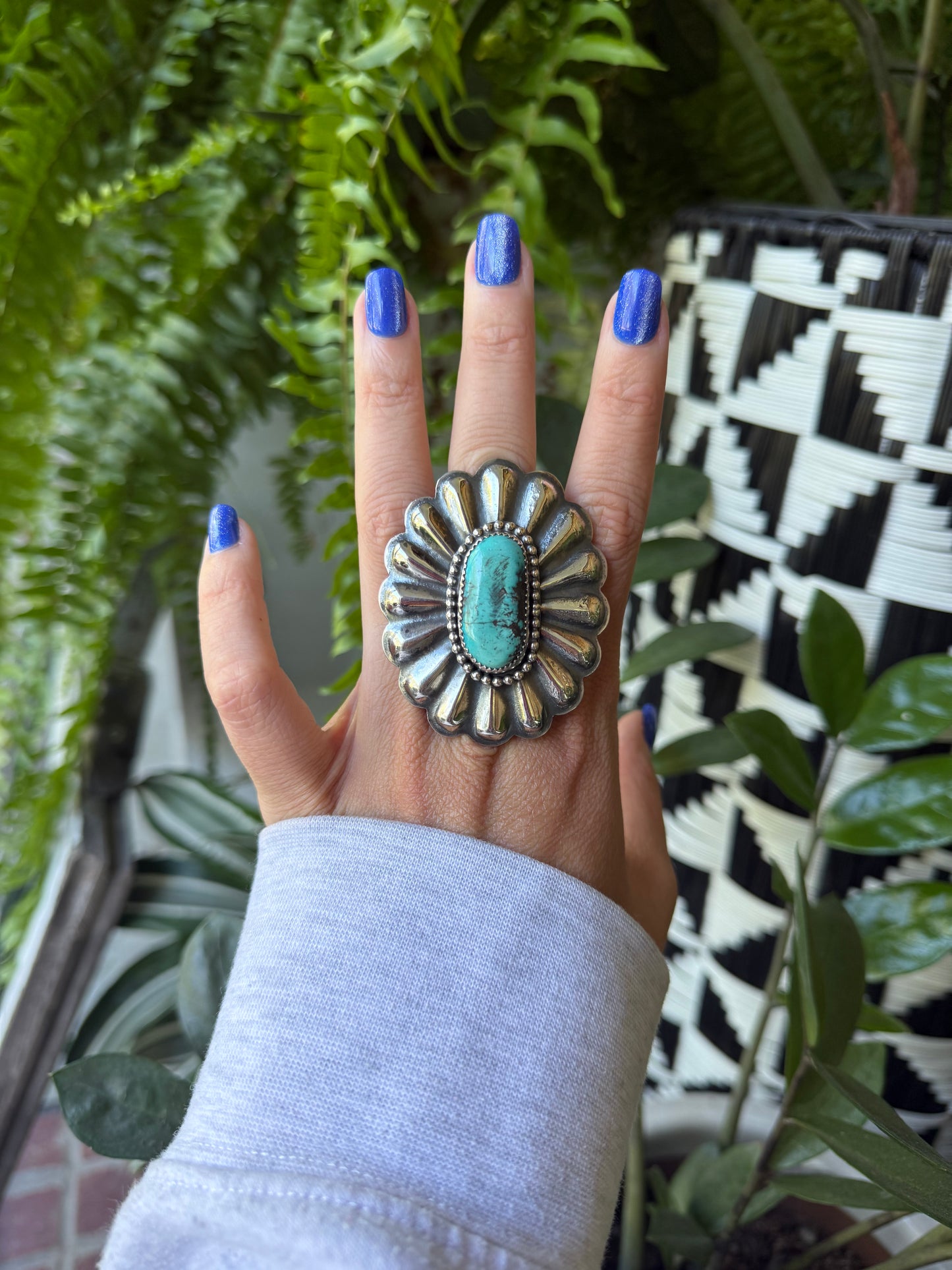 Ty Etsitty - Turquoise Concho Adjustable Ring