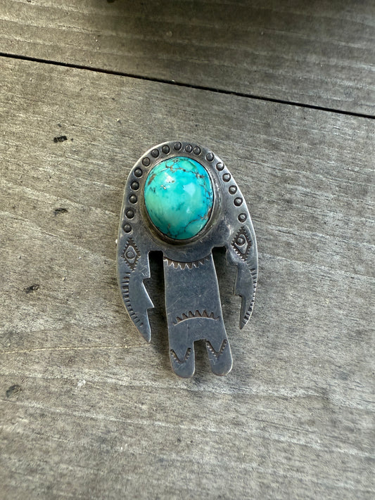 Navajo Pin/Pendant with Turquoise