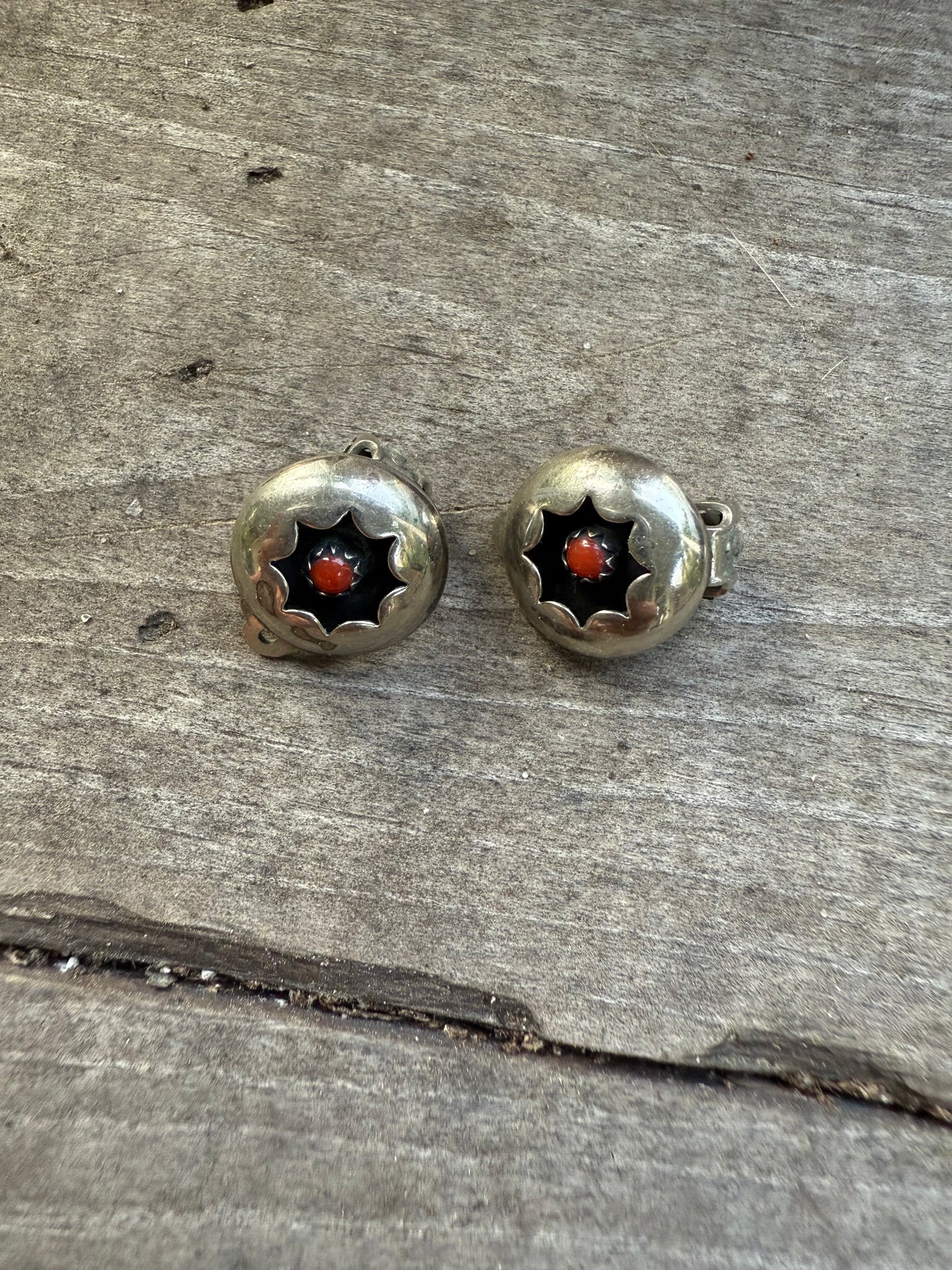 Mediterranean Coral Shadow Box Earring