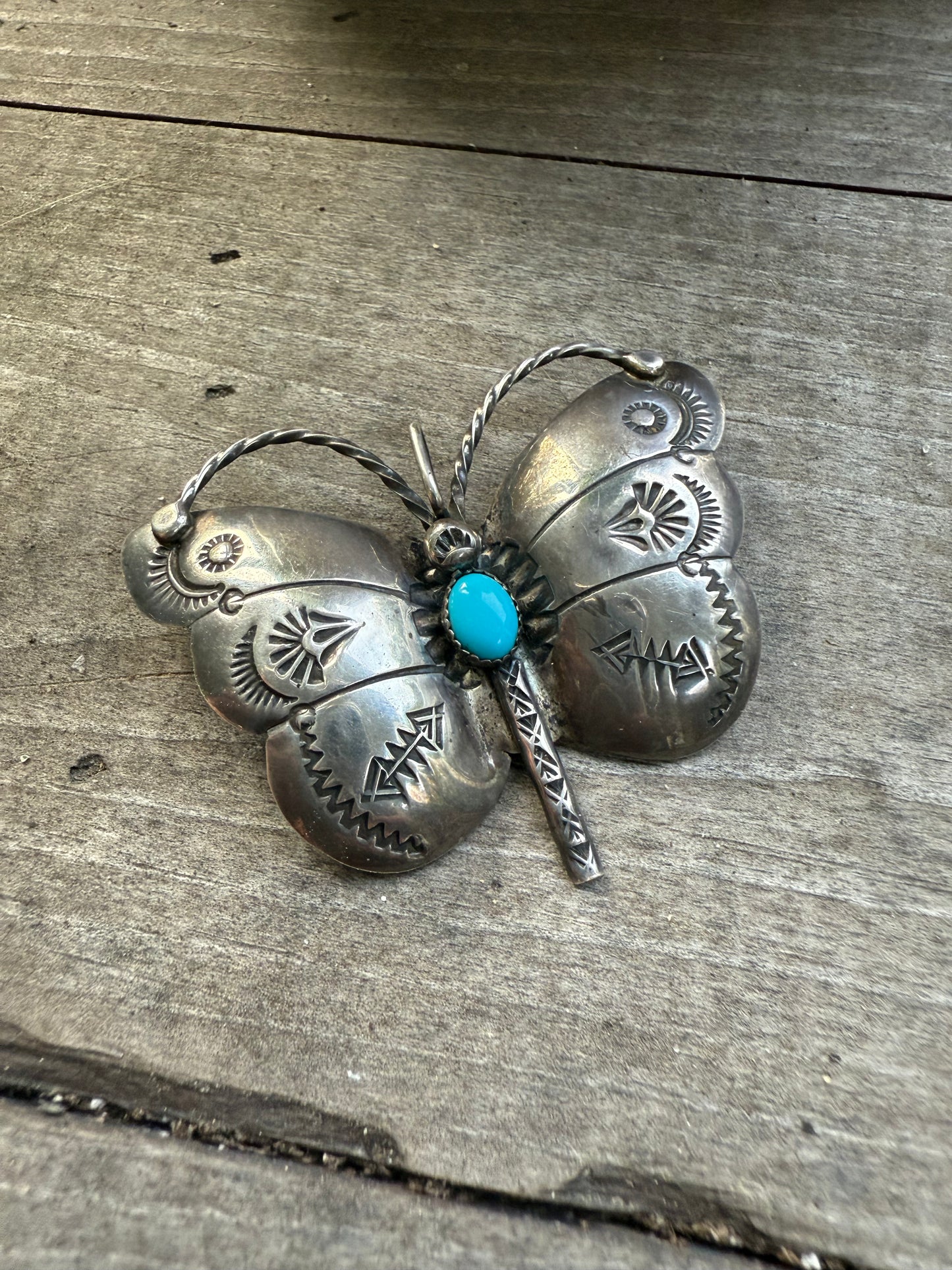 Butterfly Pin with Turquoise