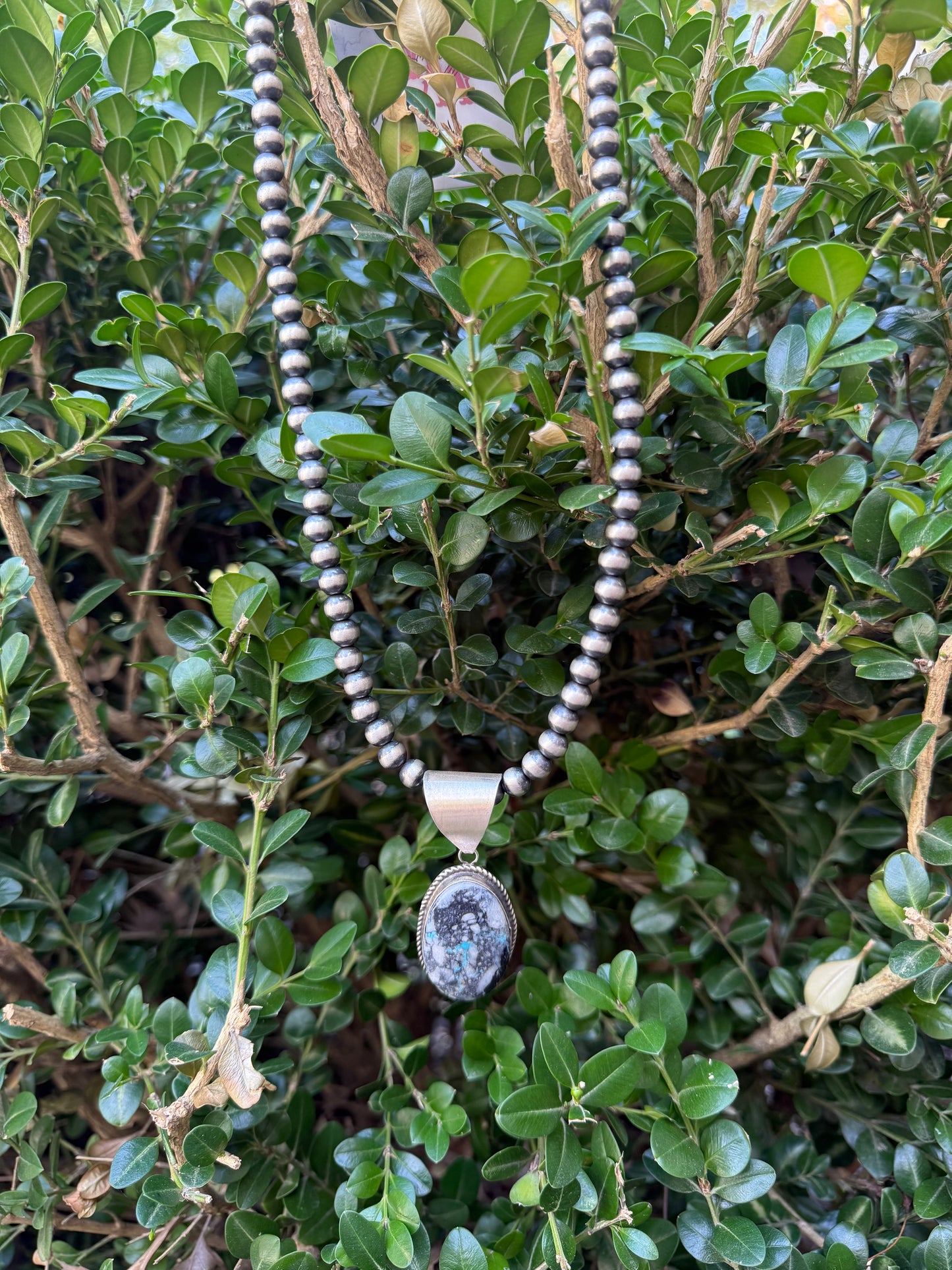 Blue Moon Pendant & Pearls