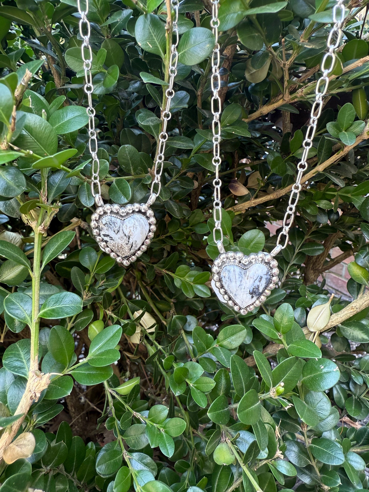 White Buffalo Heart Necklace