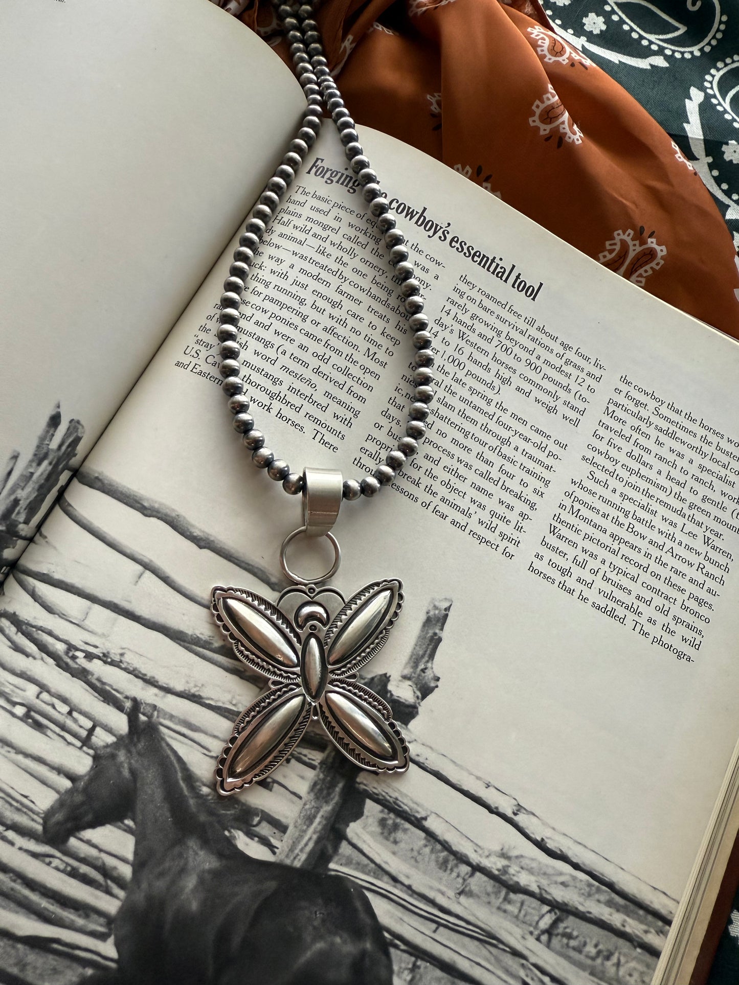 Butterfly Pendant & Pearls Set includes sterling