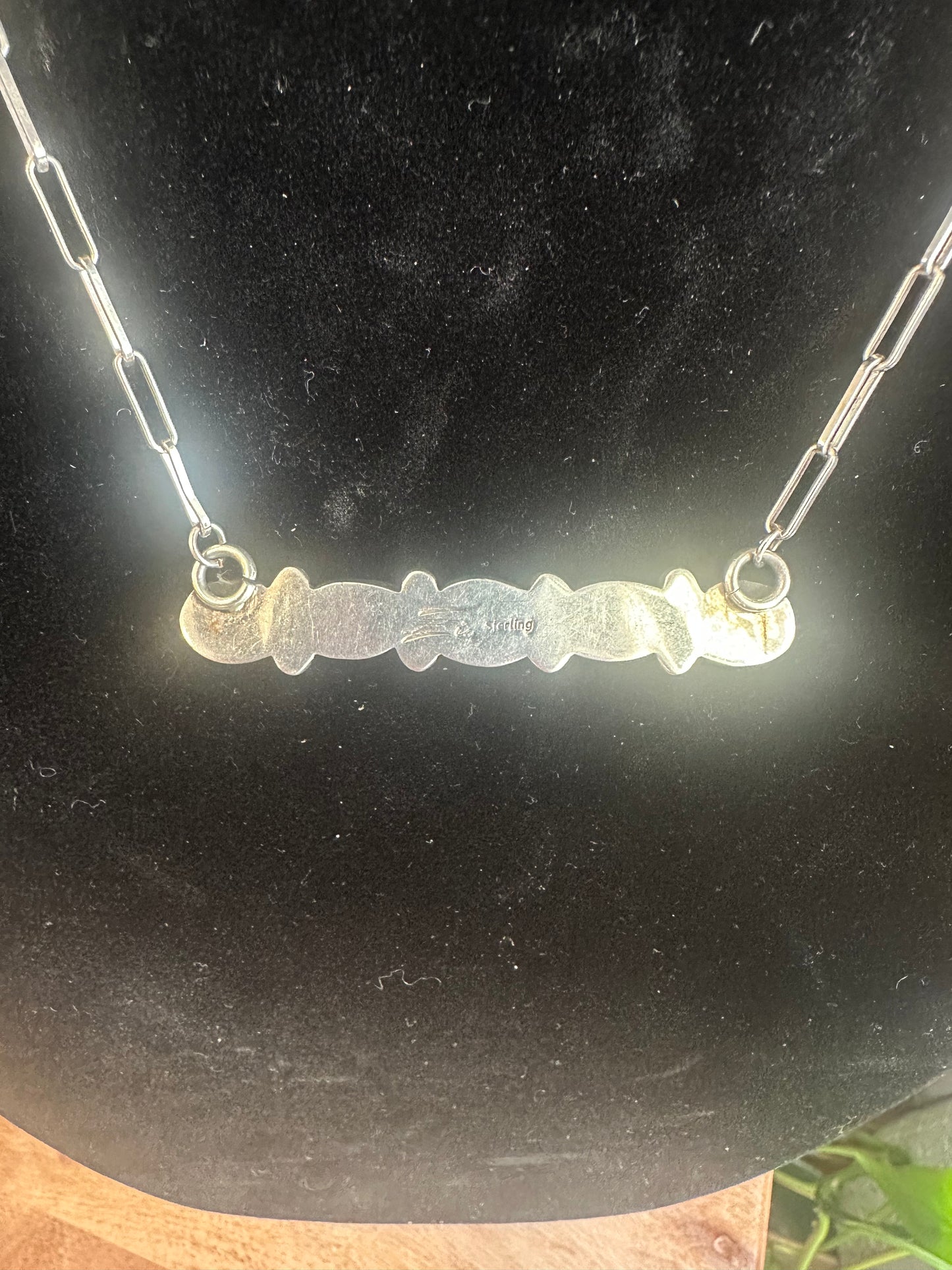 5 Stone Nugget Kingman Bar Necklace