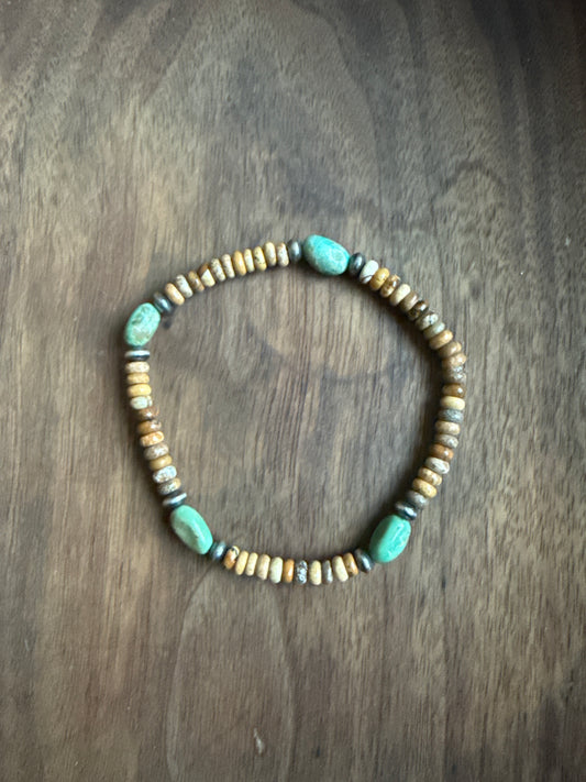 Jasper & Green Turquoise Stretch Bracelet