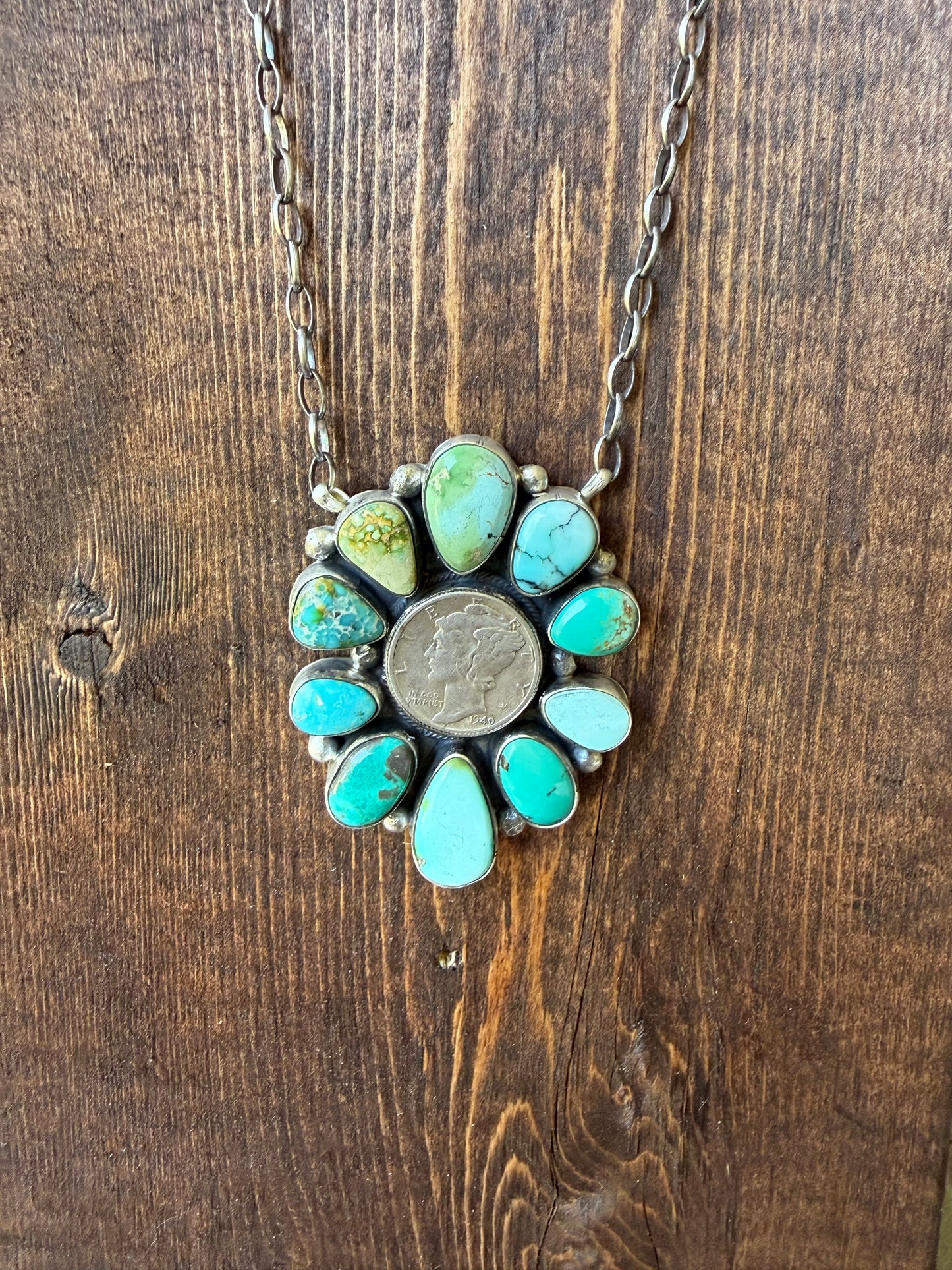 John Skeets - Mixed Mine & Mercury Dime Cluster Necklace