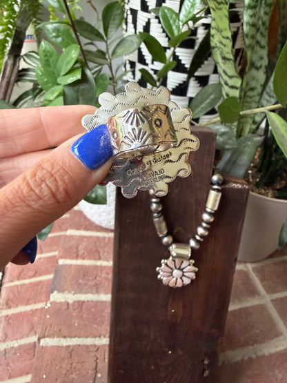 Tonya June Rafael - Pink Mother of Pearl Adjustable Ring