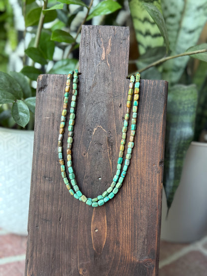 Handstrung Kingman 17” Box Bead Necklace