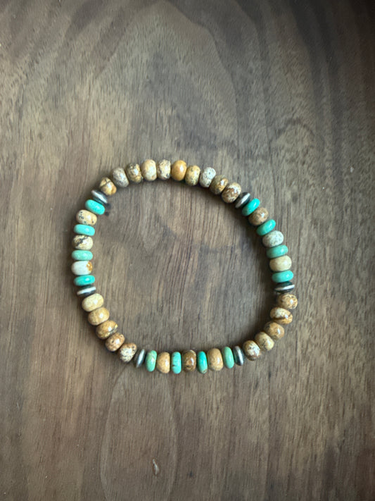 Jasper & Green Turquoise 6mm Stretch Bracelet