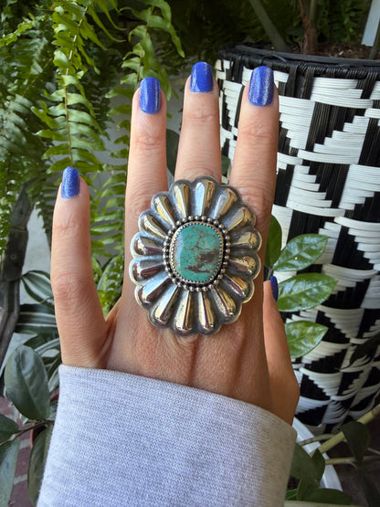 Ty Etsitty - Turquoise Adjustable Concho Ring