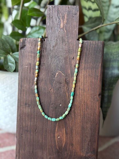 Handstrung Kingman 17” Box Bead Necklace