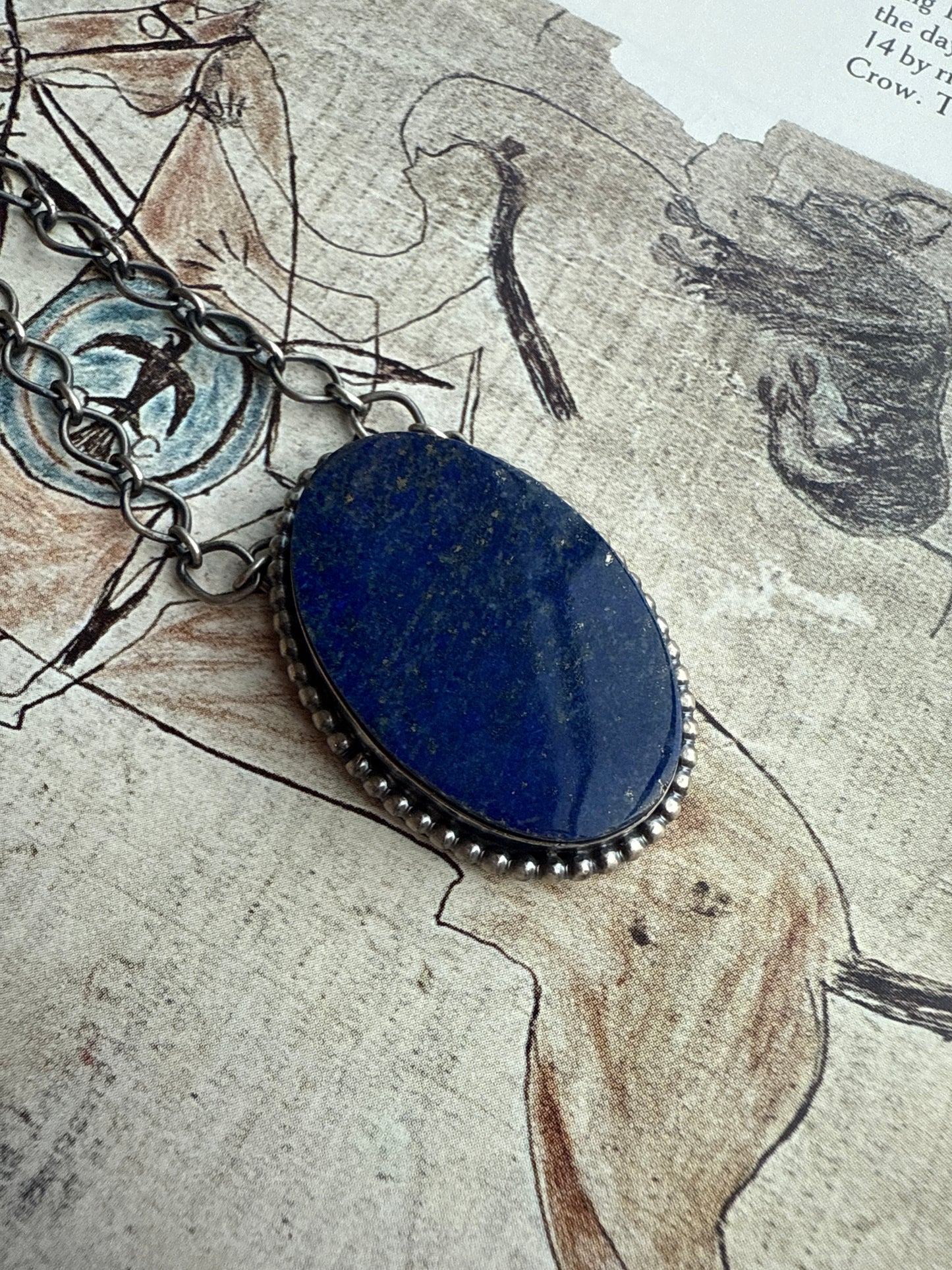 Blue Lapis Solitaire Necklace