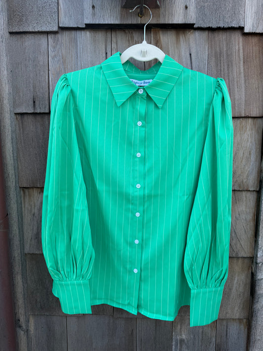 Cactus Bloom Pinstripe Button-up