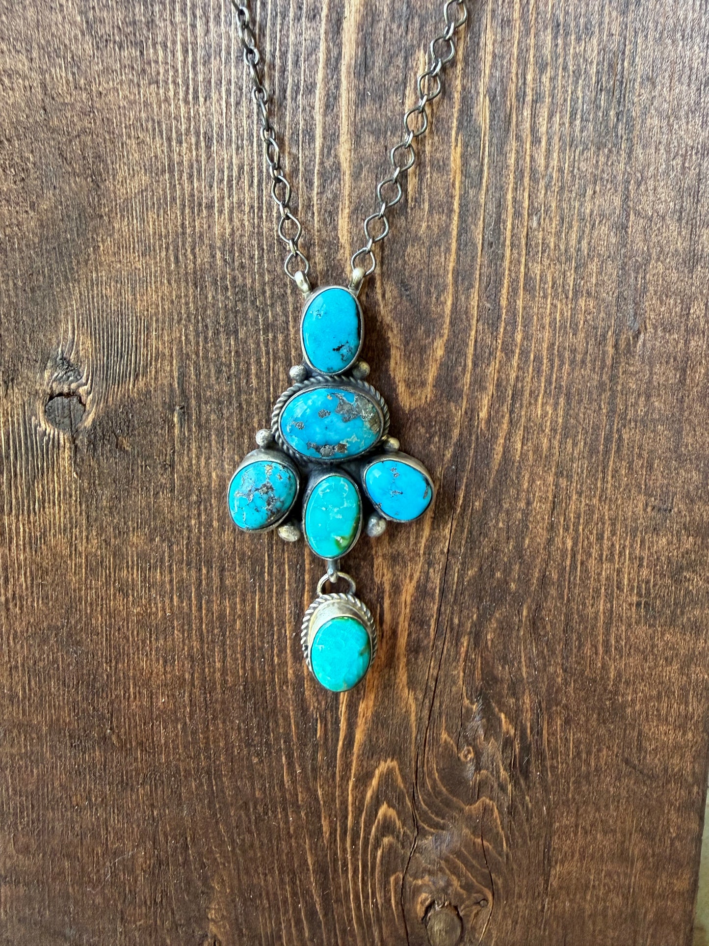 Amos Jake - Kingman Cluster with Pendant Necklace