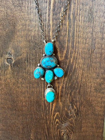 Amos Jake - Kingman Cluster with Pendant Necklace
