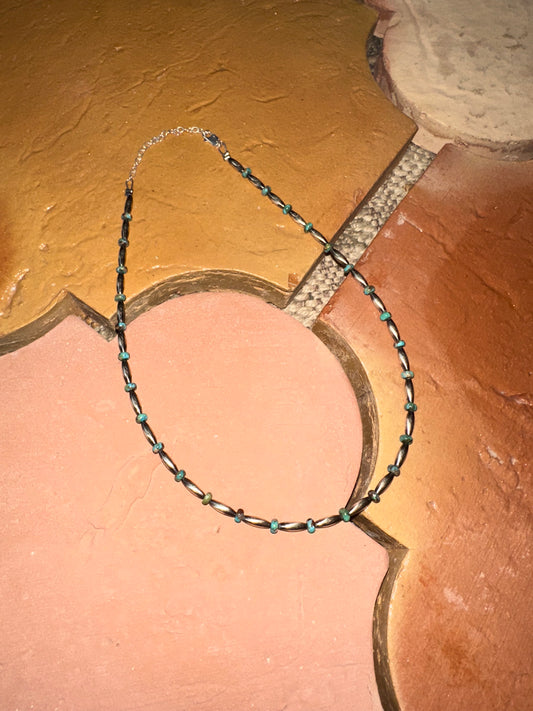 Torpedo Bead & Turquoise Necklace