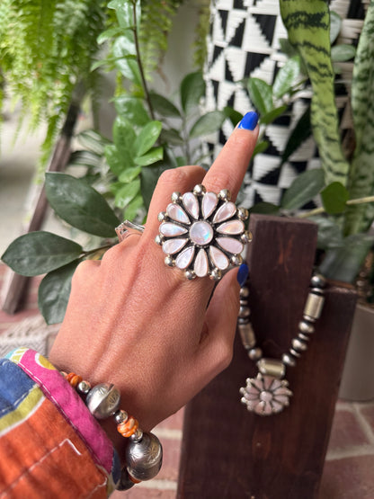 Tonya June Rafael - Pink Mother of Pearl Adjustable Ring