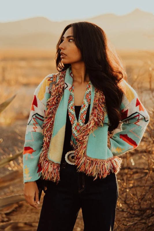 Aztec Fringe Cardi
