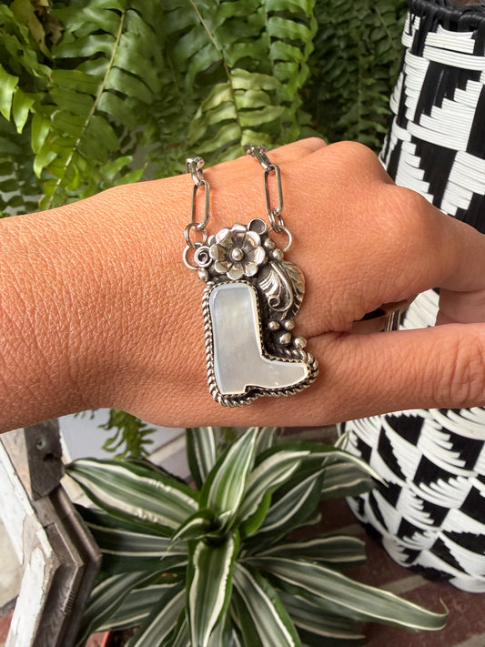 Sandra Parkett - Mother of Pearl Boot Necklace