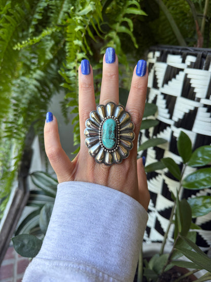 Ty Etsitty - Turquoise Concho Adjustable Ring