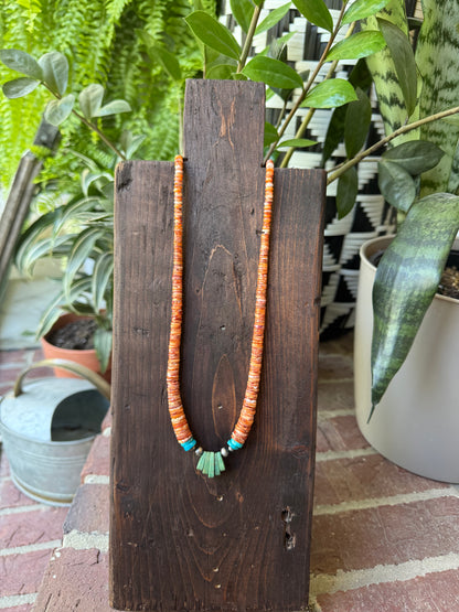 Santo Domingo Orange Spiny Fan Necklace