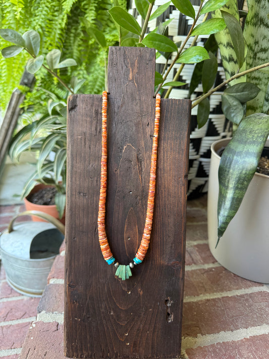 Santo Domingo Orange Spiny Fan Necklace