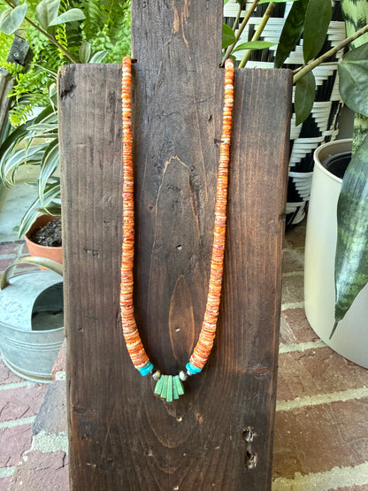 Santo Domingo Orange Spiny Fan Necklace