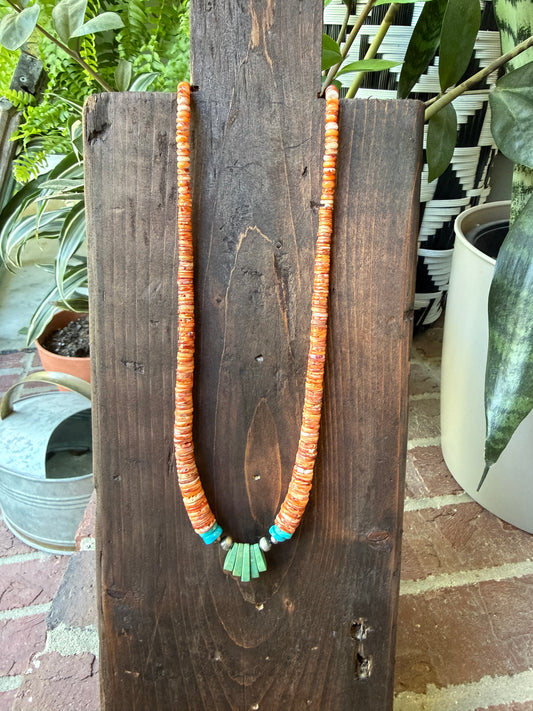 Santo Domingo Orange Spiny Fan Necklace