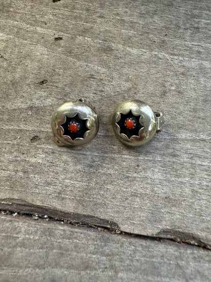 Mediterranean Coral Shadow Box Earring