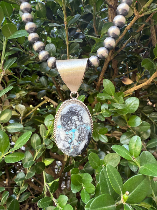 Blue Moon Pendant & Pearls