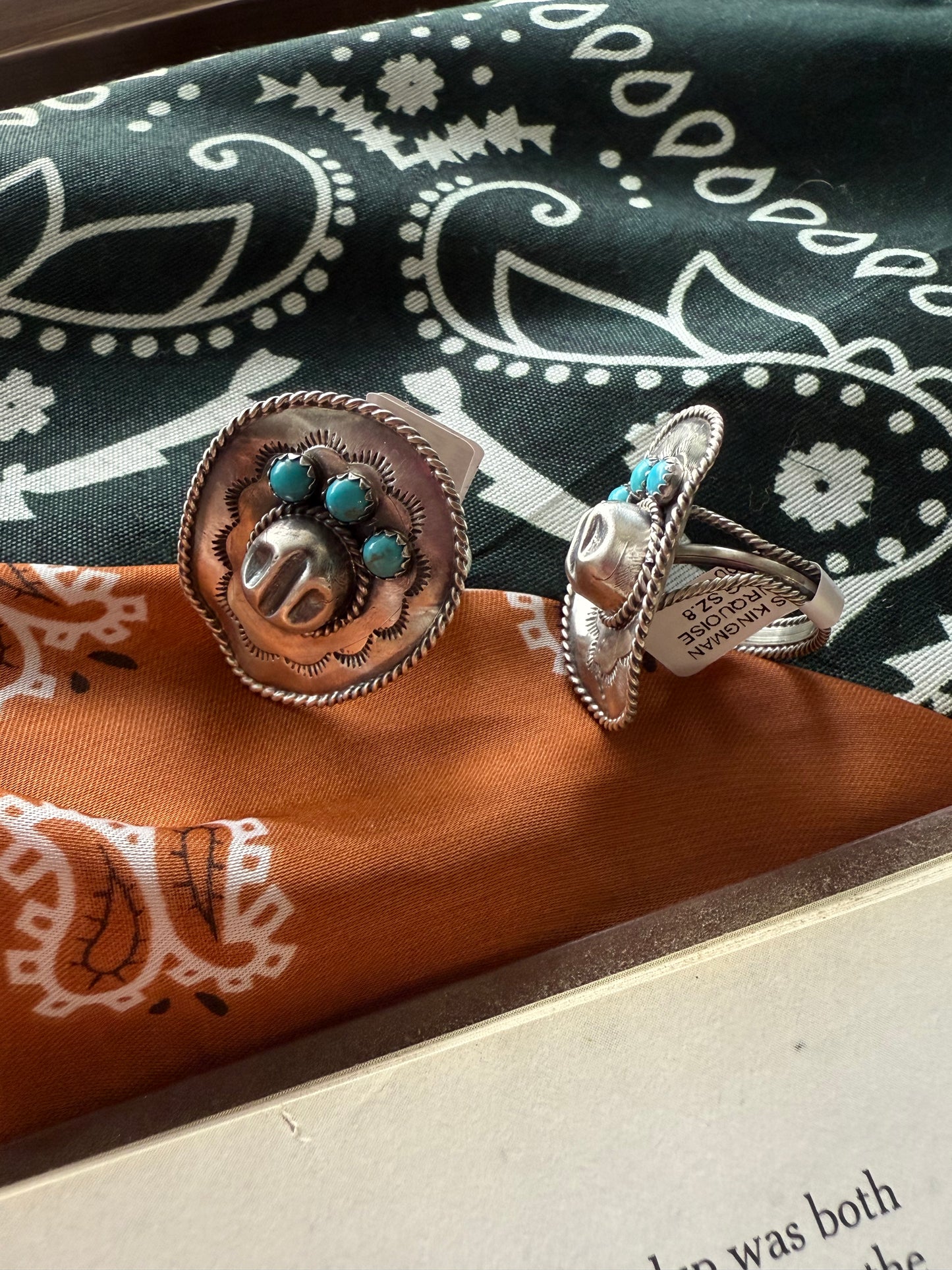 Cowboy Hat Rings with Turquoise