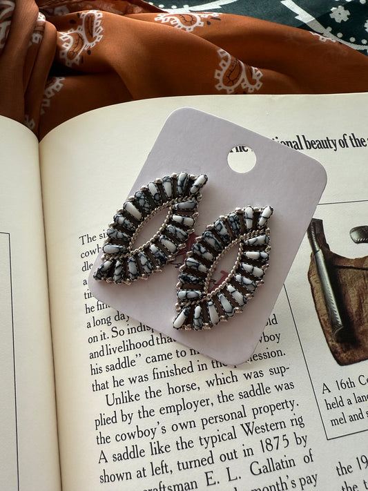 White Buffalo Cluster Earrings