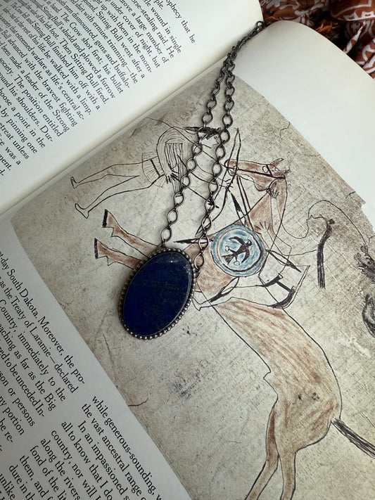 Blue Lapis Solitaire Necklace