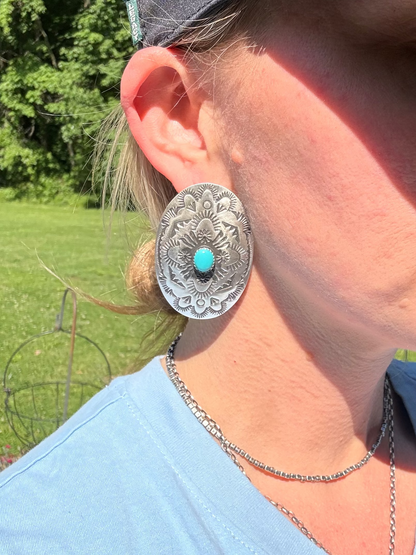 Leander Tahe Concho Earrings